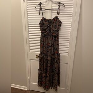 Socialite Shirred Metallic Maxi Dress
